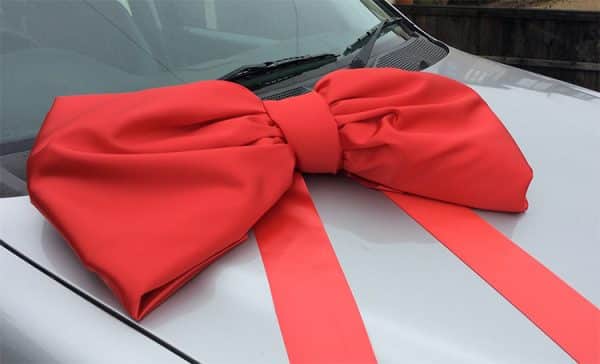 Shoelace Style Red Satin Bow