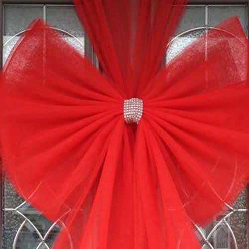 Red Standard Door Bow Diamante Centre