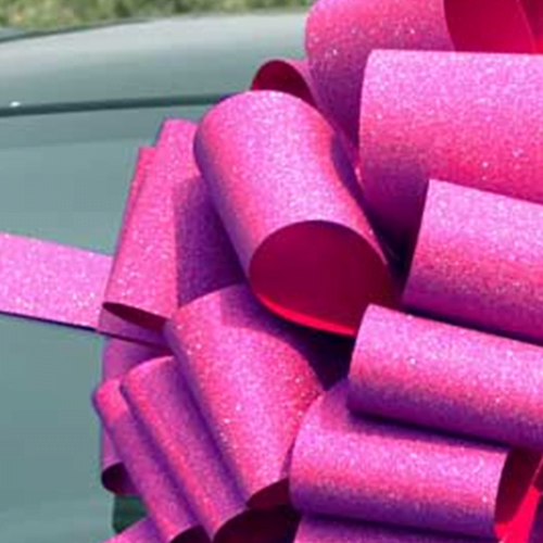 Glitter Pink Giant Car Bow