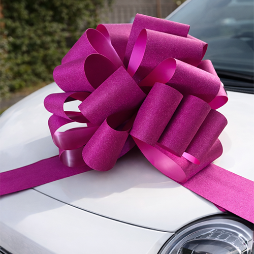 Glitter Pink Giant Car Bow