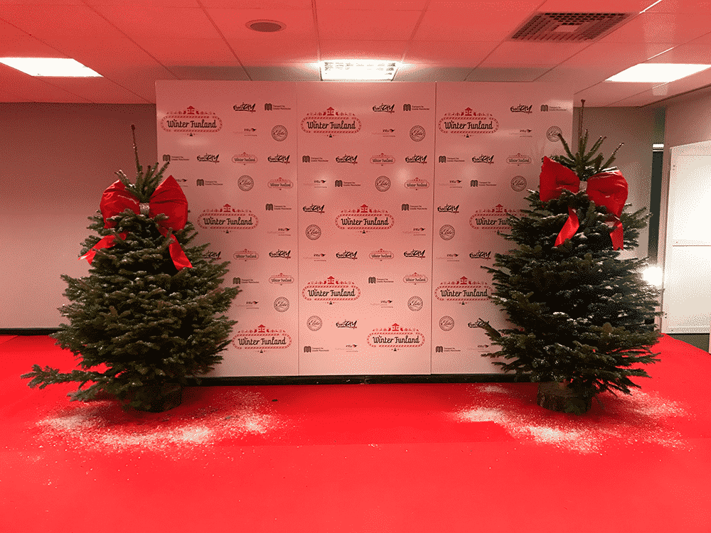 50cm Shoelace Padded Door Bow on Christmas Trees