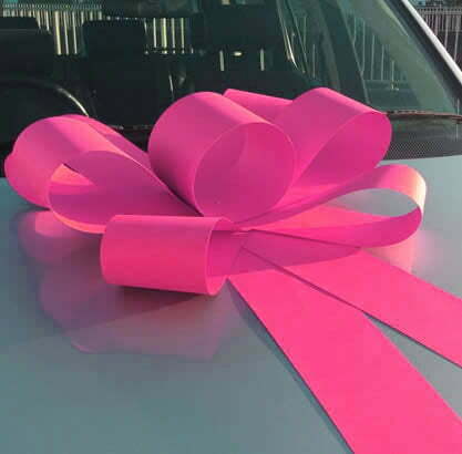 Bright Pink Car Bonnet Bow