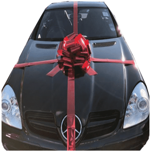 Big Red Car Bonnet Bow - FREE 6m Matching Ribbon To Wrap The Car