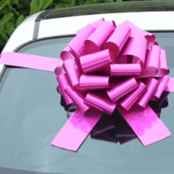 Holographic Pink Giant Car Bow