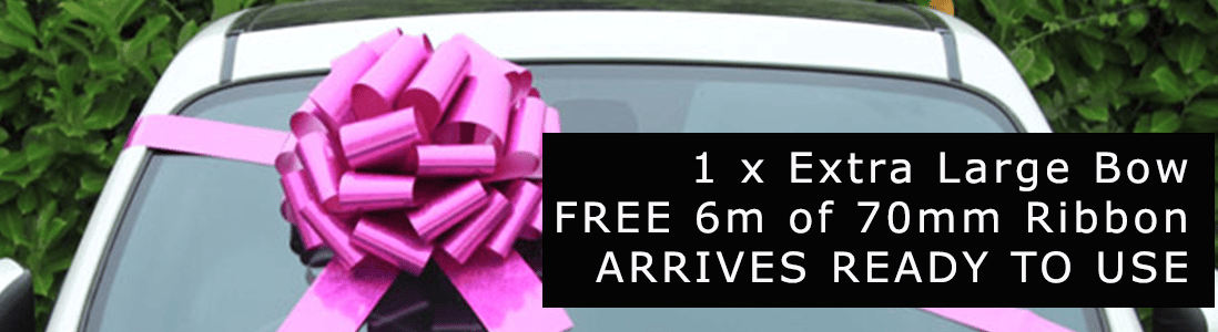 Holographic Pink Giant Car Bow