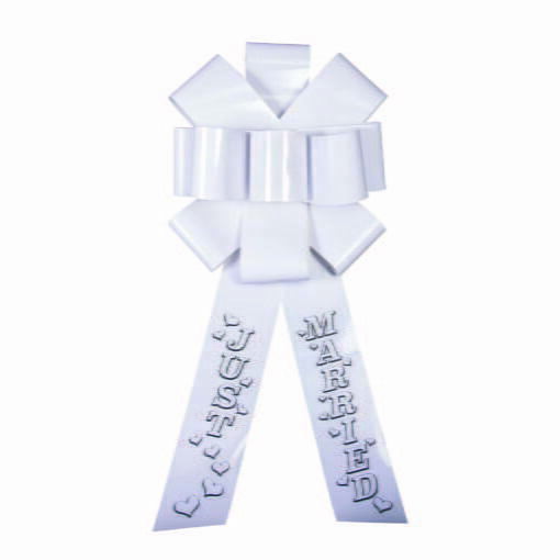 Big Just Married White Bow Decoration