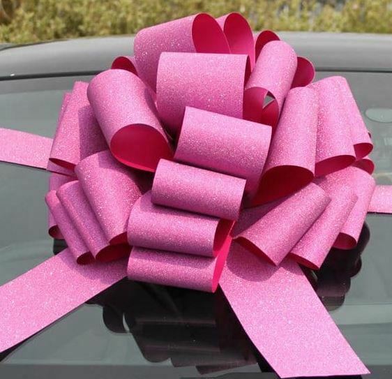 Mega Pink Glitter Bow Personalised Printed Ribbons