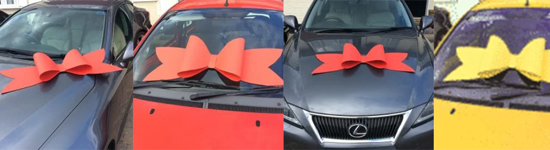 Budget Car Bonnet Bows - 30+ Colours - Next Day Delivery
