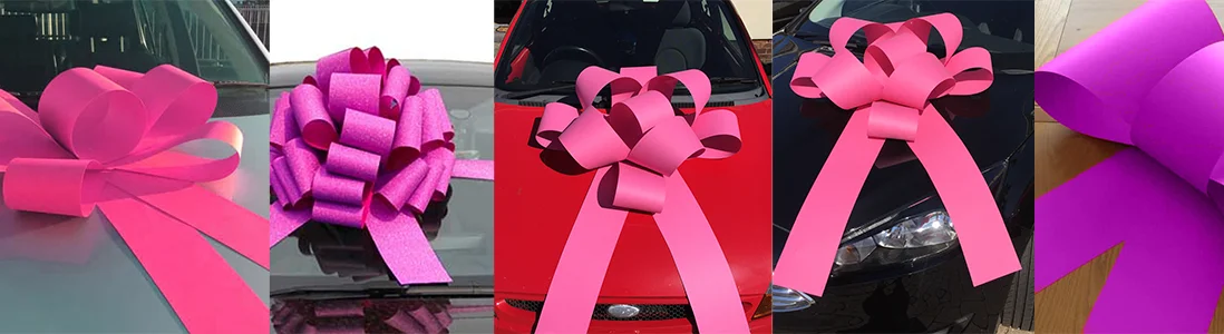 Big Pink Car Bows – Pink Car Bows For Birthday Gifts, Pink Bows For Car Showrooms – Next Day Delivery – ARRIVES READY TO USE