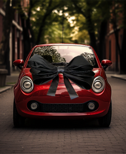 Black Satin Car Bonnet Bow