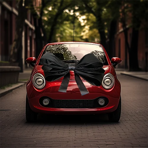 Black Satin Car Bow, Black Deluxe Car Bows