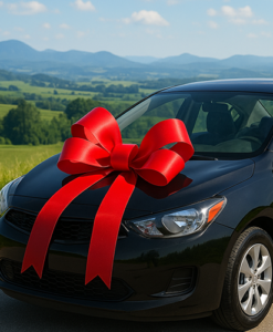 Red Ribbon Car Bow
